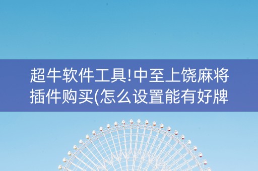 超牛软件工具!中至上饶麻将插件购买(怎么设置能有好牌)