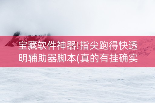 宝藏软件神器!指尖跑得快透明辅助器脚本(真的有挂确实有挂)