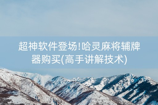 超神软件登场!哈灵麻将辅牌器购买(高手讲解技术)