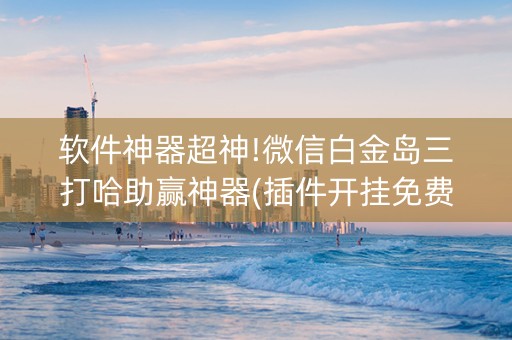 软件神器超神!微信白金岛三打哈助赢神器(插件开挂免费AI)