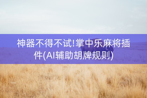 神器不得不试!掌中乐麻将插件(AI辅助胡牌规则)
