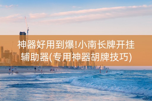 神器好用到爆!小南长牌开挂辅助器(专用神器胡牌技巧)