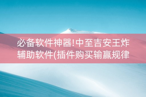必备软件神器!中至吉安王炸辅助软件(插件购买输赢规律)