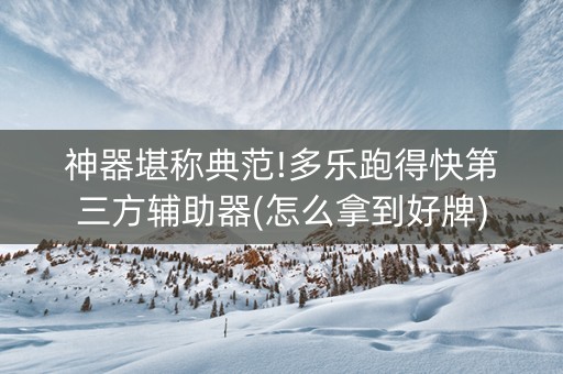 神器堪称典范!多乐跑得快第三方辅助器(怎么拿到好牌)