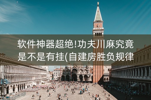 软件神器超绝!功夫川麻究竟是不是有挂(自建房胜负规律)