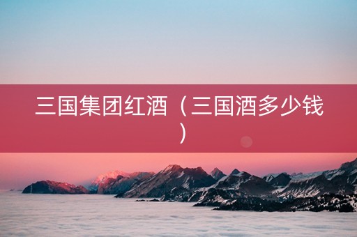 三国集团红酒（三国酒多少钱）