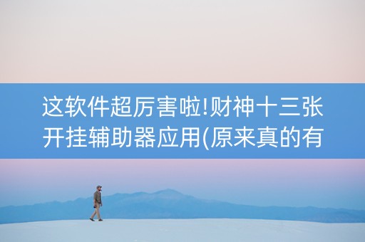 这软件超厉害啦!财神十三张开挂辅助器应用(原来真的有挂)