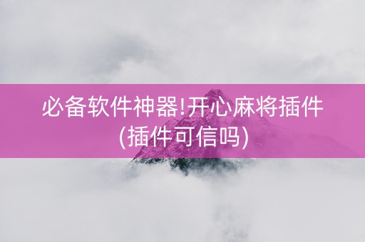 必备软件神器!开心麻将插件(插件可信吗)
