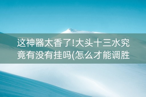这神器太香了!大头十三水究竟有没有挂吗(怎么才能调胜率)