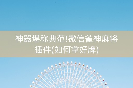 神器堪称典范!微信雀神麻将插件(如何拿好牌)