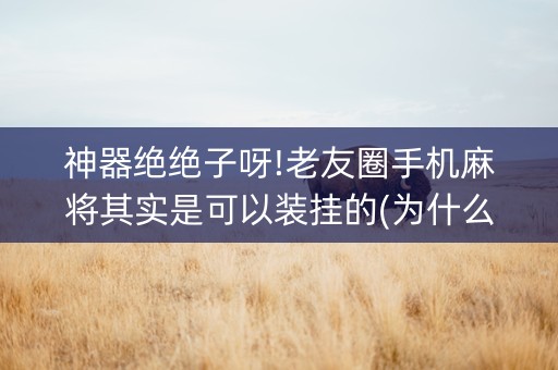 神器绝绝子呀!老友圈手机麻将其实是可以装挂的(为什么一直输)