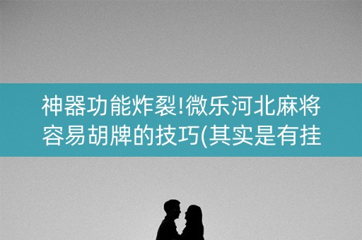 神器功能炸裂!微乐河北麻将容易胡牌的技巧(其实是有挂的)