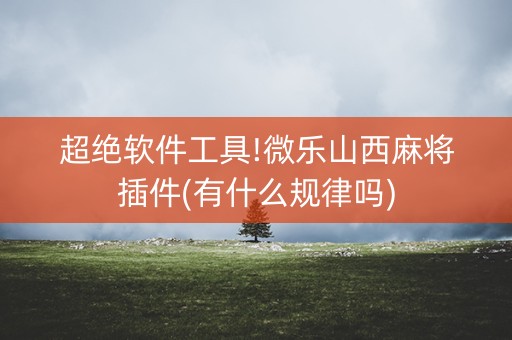超绝软件工具!微乐山西麻将插件(有什么规律吗)