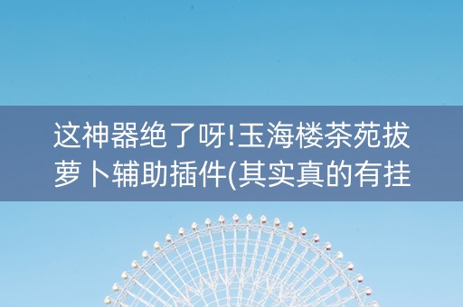 这神器绝了呀!玉海楼茶苑拔萝卜辅助插件(其实真的有挂)