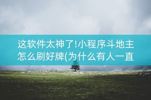 这软件太神了!小程序斗地主怎么刷好牌(为什么有人一直赢)