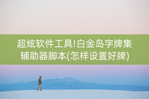 超炫软件工具!白金岛字牌集辅助器脚本(怎样设置好牌)
