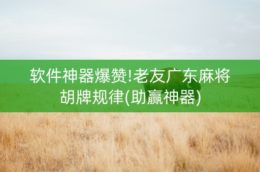 软件神器爆赞!老友广东麻将胡牌规律(助赢神器)