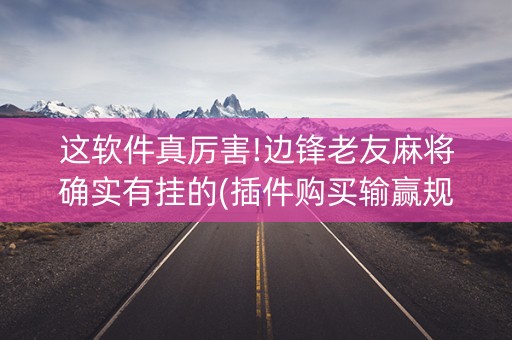 这软件真厉害!边锋老友麻将确实有挂的(插件购买输赢规律)