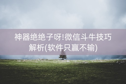 神器绝绝子呀!微信斗牛技巧解析(软件只赢不输)