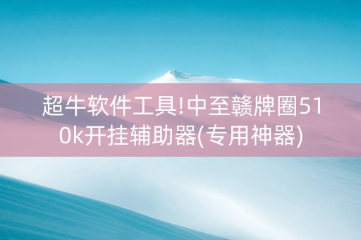 超牛软件工具!中至赣牌圈510k开挂辅助器(专用神器)