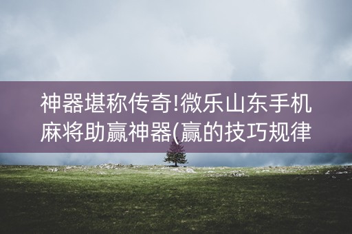 神器堪称传奇!微乐山东手机麻将助赢神器(赢的技巧规律)