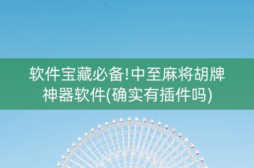 软件宝藏必备!中至麻将胡牌神器软件(确实有插件吗)