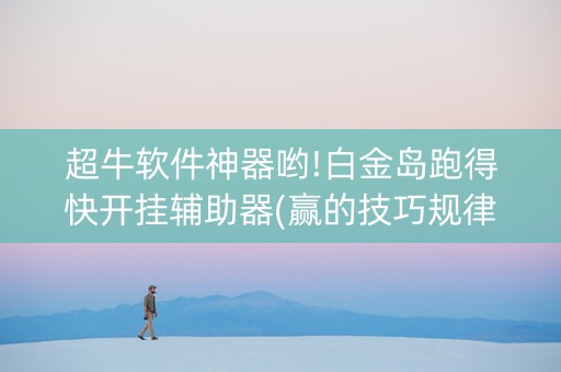 超牛软件神器哟!白金岛跑得快开挂辅助器(赢的技巧规律)