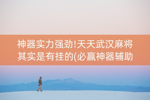 神器实力强劲!天天武汉麻将其实是有挂的(必赢神器辅助器)