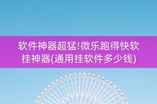 软件神器超猛!微乐跑得快软挂神器(通用挂软件多少钱)