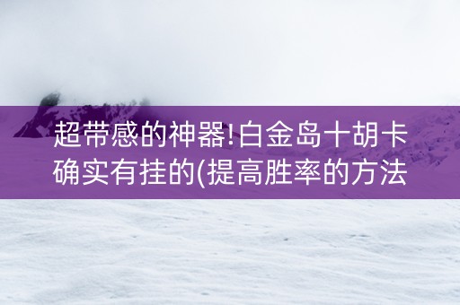 超带感的神器!白金岛十胡卡确实有挂的(提高胜率的方法)