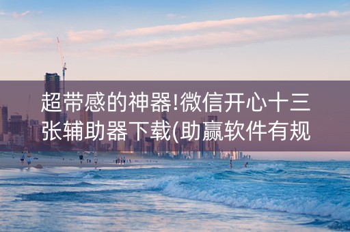 超带感的神器!微信开心十三张辅助器下载(助赢软件有规律吗)
