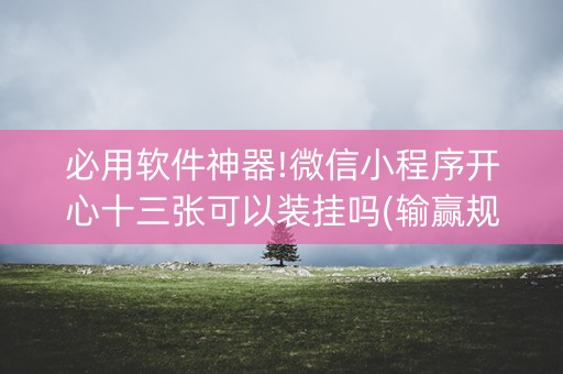 必用软件神器!微信小程序开心十三张可以装挂吗(输赢规律)