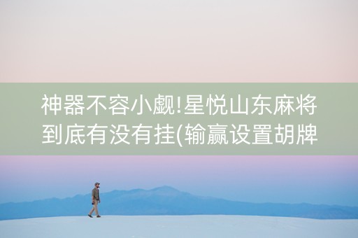 神器不容小觑!星悦山东麻将到底有没有挂(输赢设置胡牌规律)