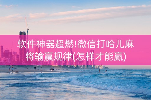 软件神器超燃!微信打哈儿麻将输赢规律(怎样才能赢)