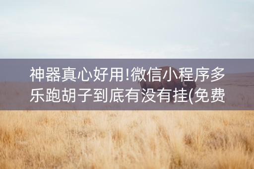 神器真心好用!微信小程序多乐跑胡子到底有没有挂(免费辅助)