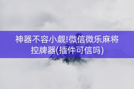 神器不容小觑!微信微乐麻将控牌器(插件可信吗)