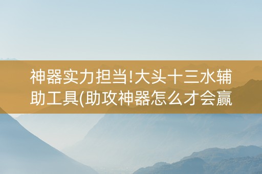 神器实力担当!大头十三水辅助工具(助攻神器怎么才会赢)