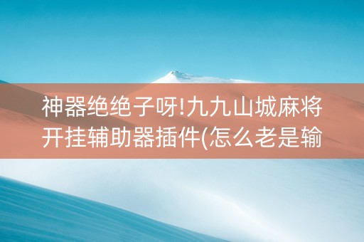 神器绝绝子呀!九九山城麻将开挂辅助器插件(怎么老是输)