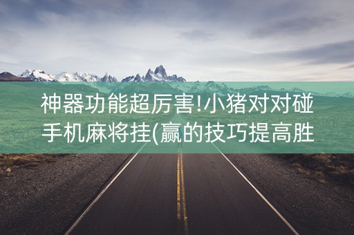 神器功能超厉害!小猪对对碰手机麻将挂(赢的技巧提高胜率)