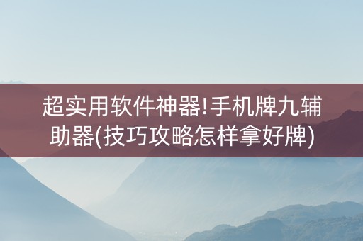超实用软件神器!手机牌九辅助器(技巧攻略怎样拿好牌)