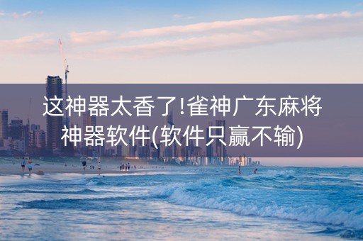 这神器太香了!雀神广东麻将神器软件(软件只赢不输)