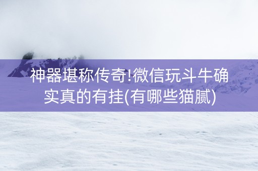 神器堪称传奇!微信玩斗牛确实真的有挂(有哪些猫腻)