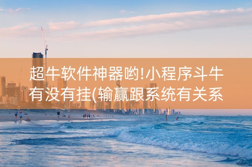 超牛软件神器哟!小程序斗牛有没有挂(输赢跟系统有关系吗)