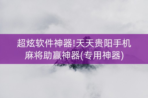 超炫软件神器!天天贵阳手机麻将助赢神器(专用神器)