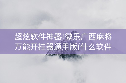 超炫软件神器!微乐广西麻将万能开挂器通用版(什么软件可以赢)