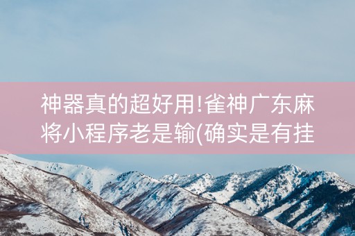 神器真的超好用!雀神广东麻将小程序老是输(确实是有挂的)
