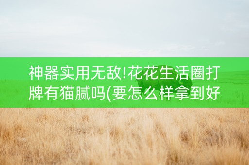 神器实用无敌!花花生活圈打牌有猫腻吗(要怎么样拿到好牌)