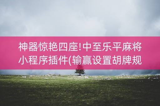 神器惊艳四座!中至乐平麻将小程序插件(输赢设置胡牌规律)