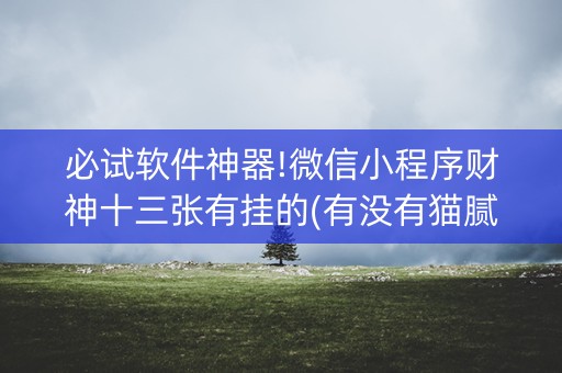 必试软件神器!微信小程序财神十三张有挂的(有没有猫腻)