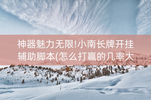 神器魅力无限!小南长牌开挂辅助脚本(怎么打赢的几率大)